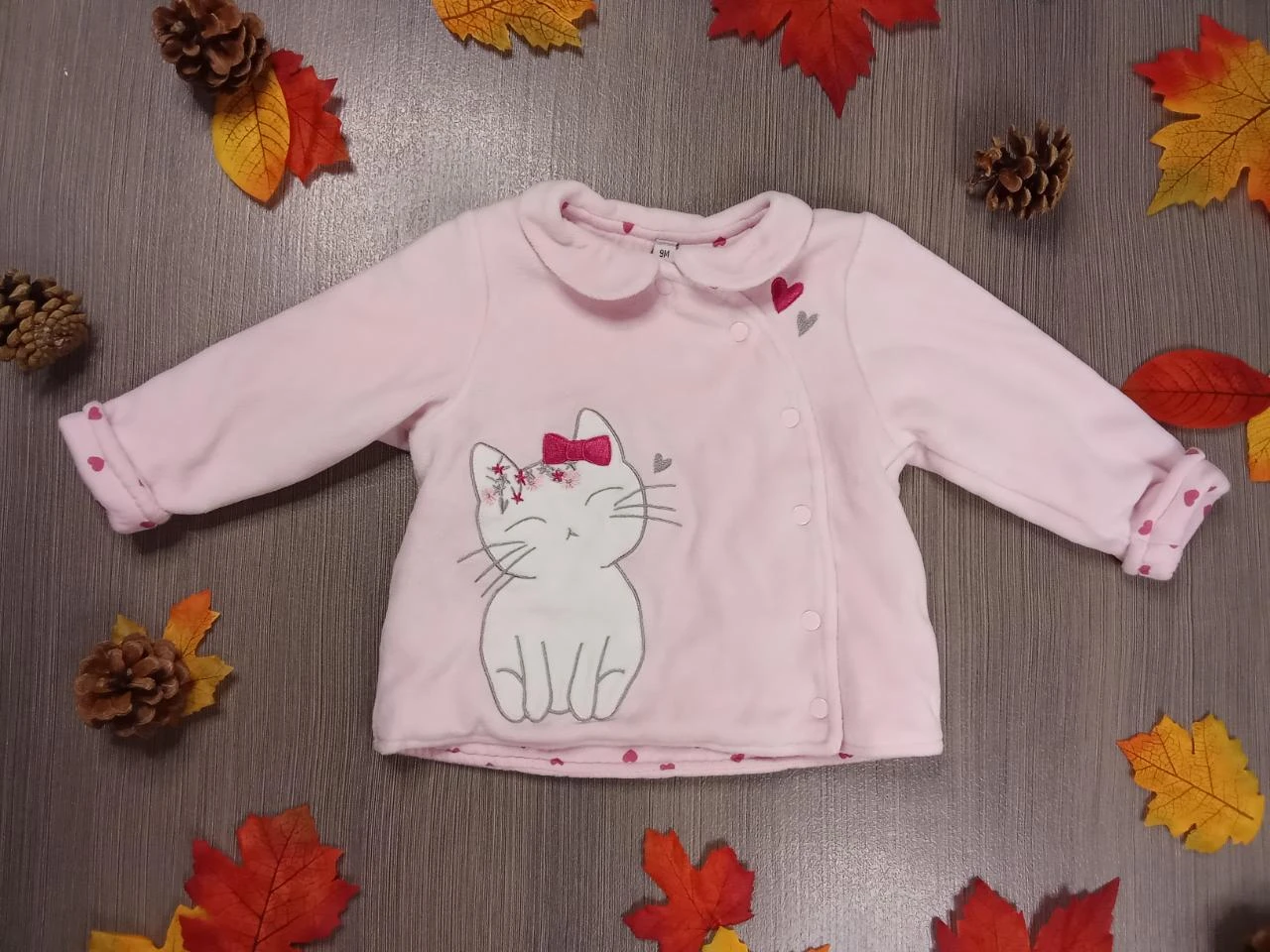 Jolie veste rose molletonnée 9 mois